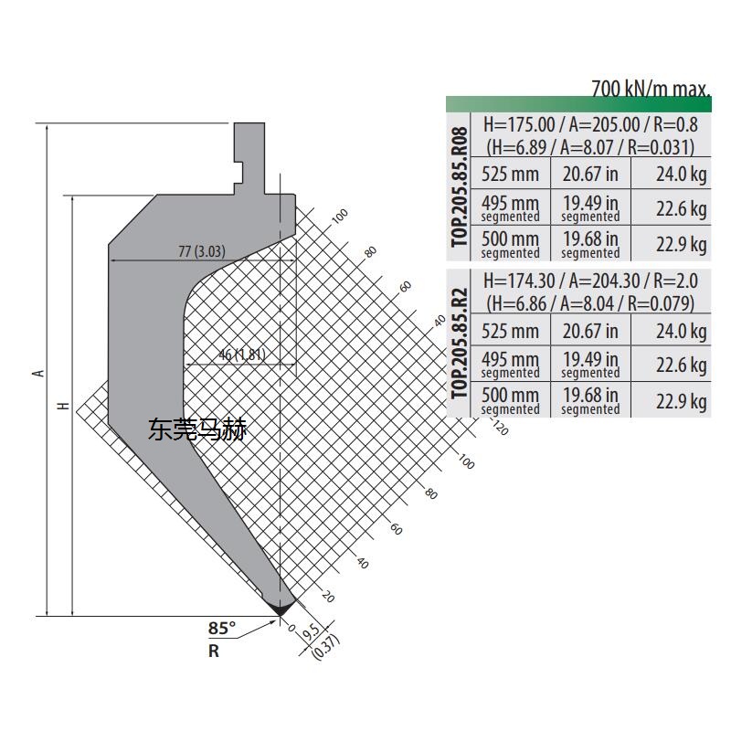 標(biāo)準(zhǔn)折彎機(jī)模具-鵝頸彎刀